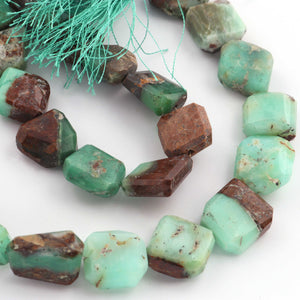 1 Strand Chrysoprase Faceted Tumbled Shape, Nuggets Beads , Step Cut , Briolettes - 13mmx12mm-20mmx16mm- 8 inches BR03633 - Tucson Beads