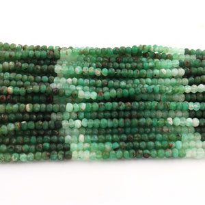 1 Strand Crysoprase Faceted Rondelles Shape - Gemstone Roundelles Beads 4mm  12 Inches BR03628 - Tucson Beads