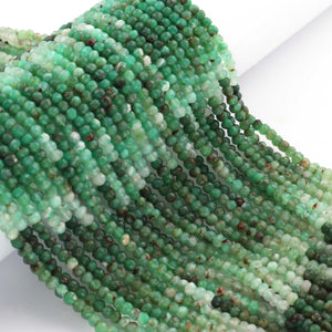 1 Strand Crysoprase Faceted Rondelles Shape - Gemstone Roundelles Beads 4mm  12 Inches BR03628 - Tucson Beads