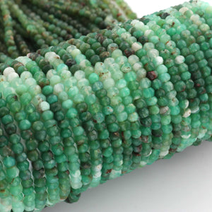 1 Strand Crysoprase Faceted Rondelles Shape - Gemstone Roundelles Beads 4mm  12 Inches BR03628 - Tucson Beads