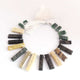 1 Strand Mix Stone Briolettes -Rectangle Shape Briolettes - 12mmx9mm-34mmx9mm 8 Inches BR1295 - Tucson Beads