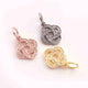 1 PC Pave Diamond "Infinity" Charm 925 Sterling Silver ,Yellow & Rose Gold Vermeil - Pave Diamond Pendant - 12mmx15mm PD1616