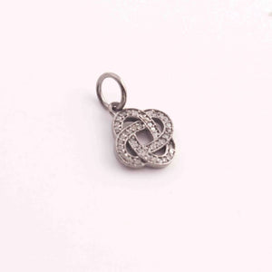 1 PC Pave Diamond "Infinity" Charm 925 Sterling Silver ,Yellow & Rose Gold Vermeil - Pave Diamond Pendant - 12mmx15mm PD1616