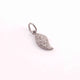 1 PC Antique Finish Pave Diamond Designer "Leaf" Pendant - 925 Sterling Silver, Vermeil ,Yellow & Rose Gold - Diamond Pendant 7mmx17mm PD1621