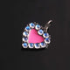 1 PC Multi Bakelite  Moonstone Designer Heart Pendant - 925 Sterling Silver Pendant 15mmx12mm PDC00076 - Tucson Beads