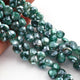 1  Strand Green Silverite Faceted Briolettes -Heart Shape  Briolettes -8mm -11mm-8 Inches BR323 - Tucson Beads