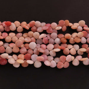 1  Strand Pink Opal Faceted Briolettes -Heart Shape  Briolettes -8mm -11mm-8.5 Inches BR091 - Tucson Beads