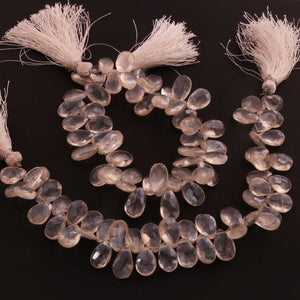 1  Strand White Silverite Faceted Briolettes -Pear Shape  Briolettes -10mmx8mm -20mmx9mm-8 Inches BR361 - Tucson Beads