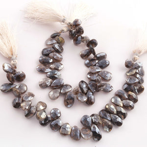 1 Strands Labradorite Silver Coated   Briolettes - Pear Drop Shape Briolettes 12mx10mm-17mmx11mm  8 Inches BR2390 - Tucson Beads