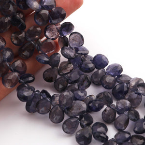 1  Strand Iolite Faceted Briolettes -Pear Shape Briolettes  -9mmx8mm 8 Inches BR090 - Tucson Beads