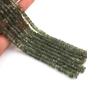 1 Strand Vesuvianite Smooth Heishi Beads Briolettes - Vessonite Square Flat Thin Beads 3mm-5mm 16 Inch BR03638 - Tucson Beads