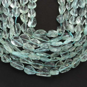 1  Strand  Aquamarine Faceted  Briolettes - Fancy Shape Briolettes  17mx12mm-9mmx7mm  19 Inches BR149