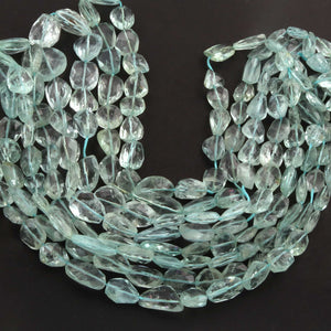 1  Strand  Aquamarine Faceted  Briolettes - Fancy Shape Briolettes  17mx12mm-9mmx7mm  19 Inches BR149