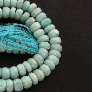 1  Strand  Amazonite Faceted Rondelles - Semi Precious Gemstone Rondelles Beads-8mm-15 Inches BR324 - Tucson Beads