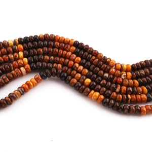 1 Long Strand Brown Tiger Eye Smooth Rondelles - Smooth Rondelle Beads 7mm-9mm 16 Inchs BR410 - Tucson Beads