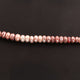 1  Long Strand Peach Moonstone Silver Coated Faceted Roundels -Round Shape Roundels 10mmx8mm-9  Inches BR2252 - Tucson Beads