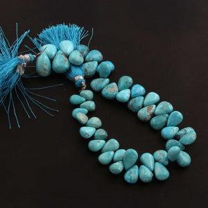 1 Strand Natural Sleeping Beauty Turquoise Faceted  Pear Drop Briolettes -Arizona Turquoise Pear -8mmx6mm-16mmx11mm- 8 Inches BR099 - Tucson Beads