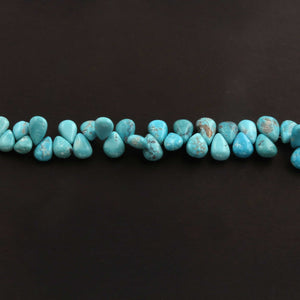 1 Strand Natural Sleeping Beauty Turquoise Faceted  Pear Drop Briolettes -Arizona Turquoise Pear -8mmx6mm-16mmx11mm- 8 Inches BR099 - Tucson Beads