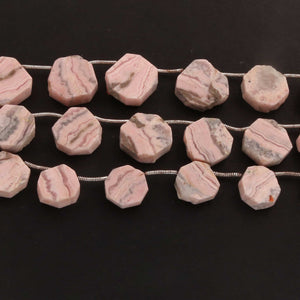 1 Strand Rhodochrosite Fancy Shape Faceted Briolettes - Rhodochrosite Beads -12mmx12mm-19mmx17mm 8  Inches BR0357 - Tucson Beads