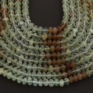 1 Strand Shaded Prehnite Faceted Rondelles - Gemstone Rondelles Shape  Beads 5mm-7mm- 9 Inches BR01553 - Tucson Beads