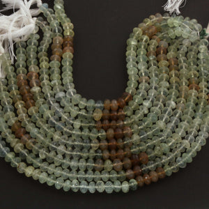 1 Strand Shaded Prehnite Faceted Rondelles - Gemstone Rondelles Shape  Beads 5mm-7mm- 9 Inches BR01553 - Tucson Beads