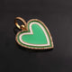 1 Pc Pave Diamond Pendant,  Yellow Gold Vermeil , Bakelite Heart Charm, Enamel Heart Pendant 27mmx25mm PD1951