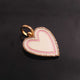 1 Pc Pave Diamond Pendant,  Yellow Gold Vermeil , Bakelite Heart Charm, Enamel Heart Pendant 27mmx25mm PD1951