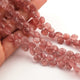 1 Strand Strawberry Quartz Faceted Briolettes -Heart Shape Briolettes - 8mm-8mm - 8 inches - BR01722 - Tucson Beads