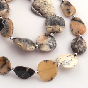 1 Strand Dendrite Opal Faceted Briolettes -Assorted Shape Briolettes 11mmx11mm-23mmx21mm 8.5 Inches BR01566 - Tucson Beads