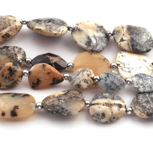 1 Strand Dendrite Opal Faceted Briolettes -Assorted Shape Briolettes 11mmx11mm-23mmx21mm 8.5 Inches BR01566 - Tucson Beads