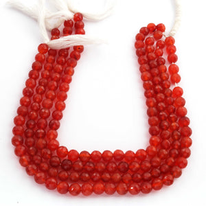 1 Strand Carnelian Faceted ball  Shape Gemstone Beads  6mm-7mm - 10  Inches BR0543 - Tucson Beads