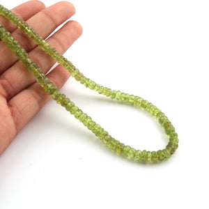 1 Long Strand Peridot Faceted Rondelles Beads - Peridot  Roundells Gemstone Beads - 6mm-11mm - 16 Inches BR01120 - Tucson Beads