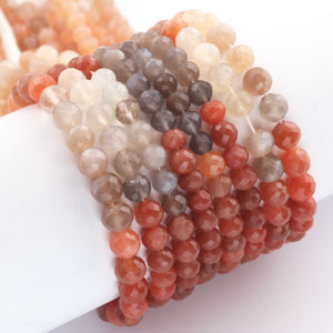 1  Strand Multi  Moonstone Ball Faceted - Round Ball Shape Beads 5mm-6mm- 10 Inches BR3544 - Tucson Beads