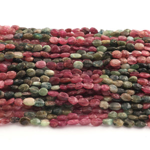 1 Strand Multi Tourmaline Smooth Briolettes  -Oval Shape Briolettes  5mm-7mm -12.5 Inches BR03640