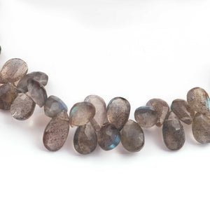 1  Labradorite  Faceted Briolettes -Pear Shape Briolettes  8mmx6mm-12mmx6mm -8 Inches BR3091