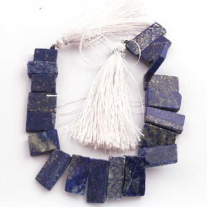 1 Strand Lapis  Smooth Briolettes -Rectangle Shape Briolettes  11mmx7mm- 25mmx5mm- 6.5 Inches BR3394