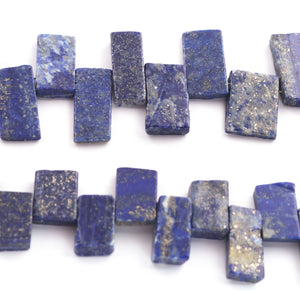 1 Strand Lapis  Smooth Briolettes -Rectangle Shape Briolettes  11mmx7mm- 25mmx5mm- 6.5 Inches BR3394