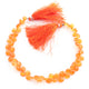 1  Strand Carnelian Faceted Briolettes - Heart Shape Briolettes -5mm-6mm   8.5 Inches BR028