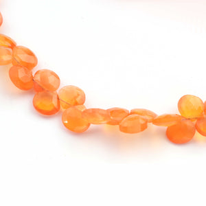 1  Strand Carnelian Faceted Briolettes - Heart Shape Briolettes -5mm-6mm   8.5 Inches BR028