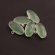 5 Pcs Green Chalcedony 925 Sterling Silver Oval Shape Pendant -20mmx14mm-SS254 - Tucson Beads