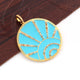 1 Pc Beautiful Pave Diamond Sun Bakelite Charm- 925 Sterling Silver ,Vermeil ,Yellow & Rose Gold Vermeil Enamel  Designer Sun Pendant 36mm PD1782