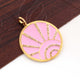 1 Pc Beautiful Pave Diamond Sun Bakelite Charm- 925 Sterling Silver ,Vermeil ,Yellow & Rose Gold Vermeil Enamel  Designer Sun Pendant 36mm PD1782