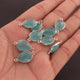 9 Pcs Blue Aqua Chalcedony Faceted 925 Sterling Silver Pear Connector - 20mmx11mm SS298 - Tucson Beads