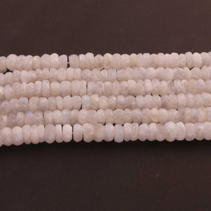 1  Strand White Moonstone Faceted Rondelles - 9mm -11mm-10 Inches BR03641