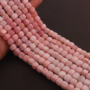 1 Strand Pink Opal Faceted  Cube Shape Briolettes -Box Shape Gemstone Beads 7mmx6mm-9mmx7mm 12 Inches BR647