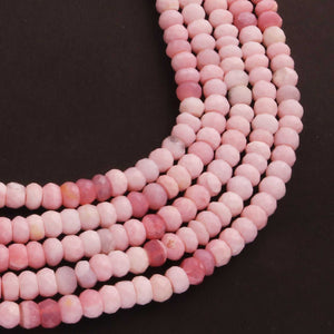 1  Strand  Pink Opal  Faceted Rondelles Shape Beads - Semi Precious Gemstone Beads -6mm-14.5 Inches - BR02533