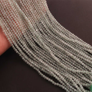 1 Strand Green Amethyst 3mm Gemstone Balls, Semiprecious beads 12 Inches Long- Faceted Gemstone Jewelry RB0031