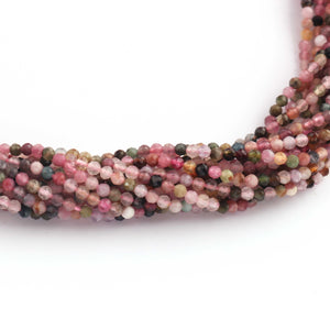 5 Strands Multi Tourmaline Faceted Rondelles Beads --Multi Tourmaline Rondelles- 2mm -13 Inches RB567