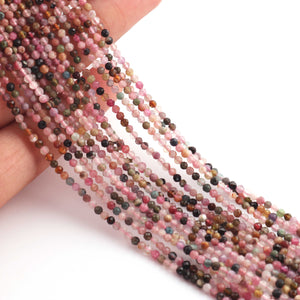 5 Strands Multi Tourmaline Faceted Rondelles Beads --Multi Tourmaline Rondelles- 2mm -13 Inches RB567