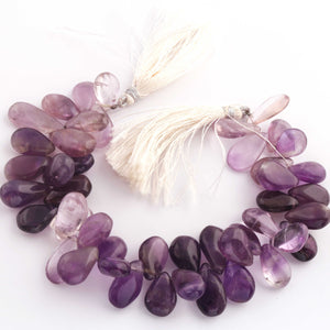 1  Long Strand  Amethyst  Smooth Briolettes - Pear Shape  Briolettes  15mmx11mm-20mmx10mm -8 Inches BR1199